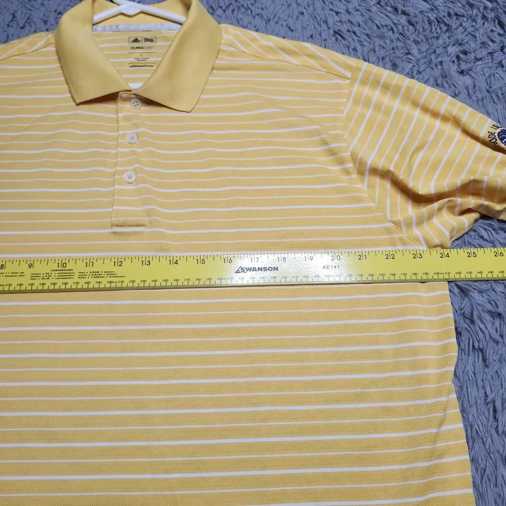 Adidas Rhode Island‎ Golf Polo Shirt Mens Size Large NCAA Golf Climalite Striped